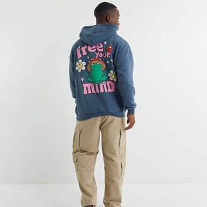 Oversized Fit Unisex for Puff Print Hoodie for Winter Urban <b>Aesthetic</b> High-Density Chest Graphic Hooded Collar - Product Image 3