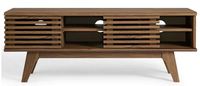 Meuble TV réglable en bois massif style ferme avec rangement pour téléviseurs de 60 à 64 pouces, idéal pour salon et chambre