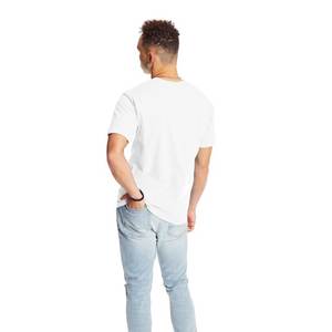 100% coton. Chemise de base pour homme à col rond de couleur unie, T-shirt à manches courtes décontracté respirant et évacuant l'humidité. S-3XL - Product Image 2