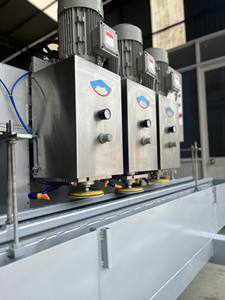 เครื่องจักรสำหรับขัดพื้นเรียบ3x3 KW 3เครื่องจักรสร้างระบบควบคุมอัตโนมัติสำหรับเครื่องยนต์หินหินอ่อนหินแกรนิตมอเตอร์แบริ่งเกียร์ PLC - Product Image 2