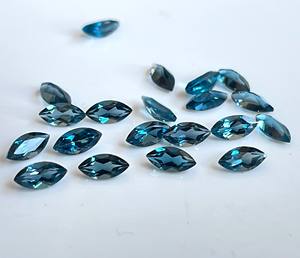 Topaze Bleue de Londres Naturelle Marquise Cut 3x6mm Facettes-Lâche Topaze Bleue de Londres Marquise Cut Gemstone Top Quality - Product Image 1