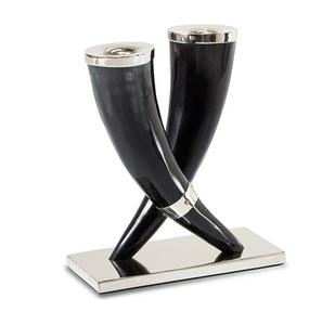 Bougeoir Design en Corne de Mouton avec Acier Inoxydable Design Luxe Fêtes Décoration Intérieure Article Pilier de Bougie en Corne - Product Image 4