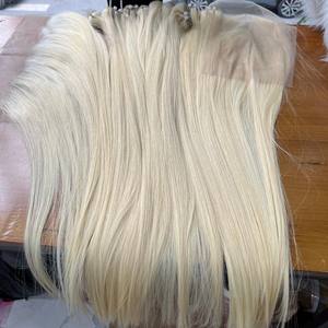 Extensiones de cabello humano vietnamita Real 100% tonos rubios hueso recto Super paquetes dobles con cierre Frontal virgen crudo - Product Image 3