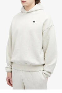 Sudadera con capucha de lana lavada en blanco marfil Logo minimalista Jersey unisex Casual Comfort Timeless Streetwear sin esfuerzo Moda diaria - Product Image 2