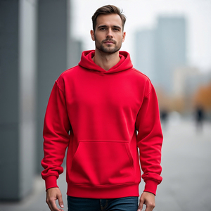 เสื้อฮู้ดสำหรับผู้ชายผ้า500มีฮู้ดสำหรับผู้ชายผ้าโพลีเอสเตอร์ทำจากผ้า GSM เสื้อสวมหัวทรงหลวมโอเวอร์ไซส์เปิดไหล่100% - Product Image 1