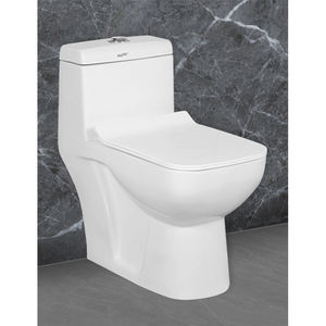 Toilette murale une pièce en céramique blanche avec siphon en P/siphon en S garantie de 5 ans à double chasse pour la maison, l'hôtel et le restaurant. - Product Image 1