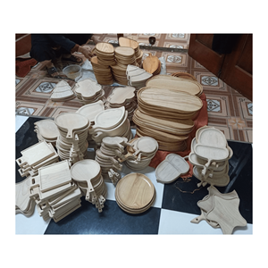 Venta caliente bandeja de madera de bambú-Platos para servir comida eusable de madera natural hecho a mano para restaurantes/cena/Decoración - Product Image 1