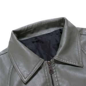 Veste en cuir PU de haute qualité pour hommes, très vendue, col montant à capuche, fermeture éclair intégrale, veste tendance pour l'hiver et l'automne - Product Image 2