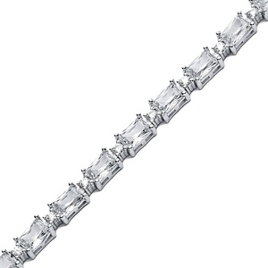 Effacer CZ Pierre Baguette Conception Tennis Bracelet Fabriqué À La Main 925 Argent Turc En Gros bijoux fins pour les femmes - Product Image 3