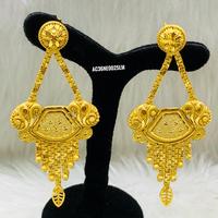 ALANKEET CREATIONS LLP Kalung Liontin Rantai Kotak Bunga Klasik Berlapis Emas Kuningan Perhiasan Fashion Panjang Wanita dengan Insersi Mikro