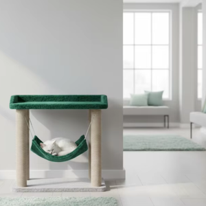ที่นอนแมว Amistar Emerald Meadow คุณภาพสูง พร้อมที่ลับเล็บแบบเปลญวน สำหรับแมวทุกขนาด - Product Image 4