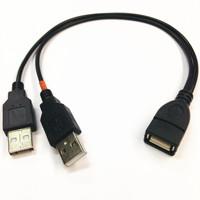 USB 2.0 A Doppelstecker für Weibchen zu 2 Doppel-USB A-Auslöser für Männchen Y-Splitter Nabe Adapterkabel