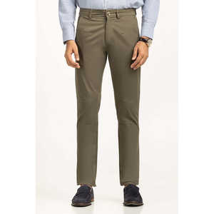 Pantalones Chinos Aviator Color Caqui, 100% Algodón, Tela Oxford, Corte Recto, Estilo Formal, con Cierres de Cremallera y Logotipo Personalizado, MN-TRC-SS25-019 - Product Image 1