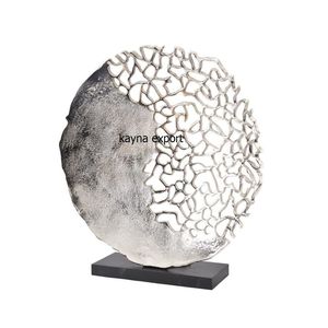 Diseño en relieve Estilo moderno Decoración del hogar Artesanía Aluminio Hoja de metal Escultura Nickel Platted - Product Image 6