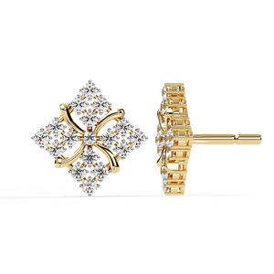 Pendientes Únicos de Oro de 18K con Diamante Cultivado en Laboratorio, Pendientes de Diamantes Premium - Product Image 2