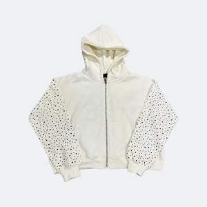 Sweat à capuche personnalisé pour hommes 100% coton épais Full Zip brodé Rhinestone Oversize imprimé doublure imperméable OEM fourni - Product Image 5