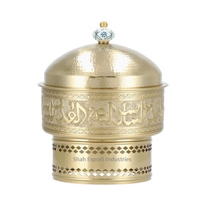 Olla caliente para servir comida de diseño árabe en oro Acabado de metal Sopa y servidor de alimentos Ollas Hotel Restaurante Uso de boda - Product Image 1