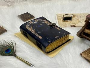 Journal de chat celtique en cuir vintage, livre de sorts, journal de chat magique fait à la main, carnet de croquis en cuir, meilleurs cadeaux pour hommes et femmes - Product Image 2