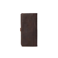 Dompet Lipat Mewah Unisex Kulit Tipis Panjang Tahan Lama Tempat Kartu Kredit Penjepit Uang Kantong Koin Desain Minimalis