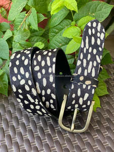 Cinturón de piel auténtica con relieve, informal, Vintage - Product Image 3