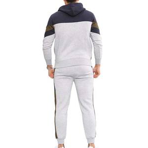 Ababus Sports Winter Sportswear Contrast Color Casual Long Sleeve Hoodie And Sweatpants Sets Cotton Breathable Tracksuits Men's - Product Image 2