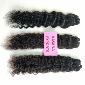 Unprocessed Indian 100% Virgin Black Hair Bundle Natural Color Aligned Cuticle No Processing Women's Human Hair <b>Extensions</b> - Product Image 2