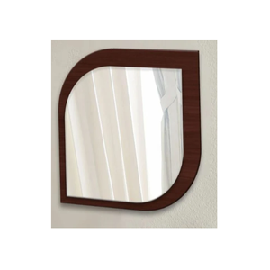 Miroir mural moderne en bois fait à la main design asymétrique ondulé irrégulier pour la décoration intérieure pour chambre couloir salle de bain salon - Product Image 3