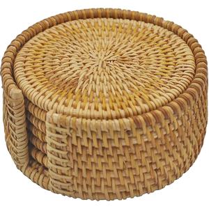 Handmade Rattan Drink Natural Woven <b>Placemats</b> Wicker Sea Grass Coasters Heat Resistant <b>Placemats</b> Table Pad Wholesale - Product Image 1