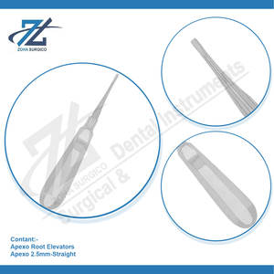 Dental Root Elevator 2.5mm Straight German High Quality Stainless Steel Dental Extraction Elevator <b>Teeth</b> Manufacturer Pakistan - Product Image 4
