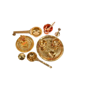 Vintage Puja Thali Design métal solide, décoration de la maison, ensemble de plateaux de Table, prix de gros pour la maison, Restaurant de mariage - Product Image 6