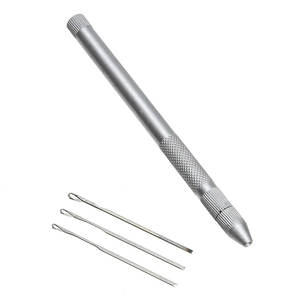 Buy Latest Hot Sale Hook Loop <b>Needle</b> Threader <b>Knitting</b> Hook <b>Needles</b> Aluminum Ventilating Holder and Latch Hook <b>Needles</b> Kit - Product Image 2