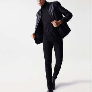 Veste en cuir de vache véritable pour homme tendance 2025 Doublure intérieure personnalisée Imperméable Respirante Style bombardier moto d'hiver Toile - Product Image 3