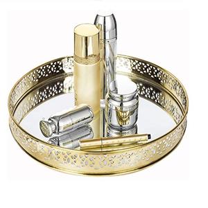 Plateau de service unique pour la décoration de table de mariage et de fête, plateau de service artisanal en métal et verre, équipement de restauration - Product Image 4