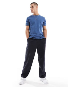 Stripe Man's Custom DTG Printed Breathable Quick Dry Eco-Friendly 100% Cotton T-<b>Shirt</b> <b>Patchwork</b> Blank Loose Fit Crew Neck Ribbed - Product Image 2