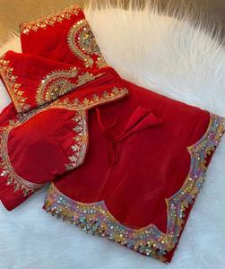 Soft Silk Ethnic Bandana Sabhya Sachi Design Sequins Embroidery Breathable Eco-Friendly Fully Stitched <b>Saree</b> <b>Blouse</b> for All - Product Image 4