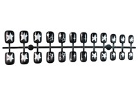 MEN-YY-1236 Faux Ongles Noirs Argentés Étoilés Cool à Presser Réutilisables Couverture Complète Style Gothique 24 Pièces
