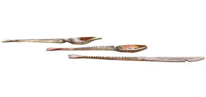 Best Selling Antique Hand Forged Rustic Fish Tail Handle <b>Set</b> of 3 Metal Appetizer Cutlery Server Vintage <b>Flatware</b> <b>Sets</b> Travel - Product Image 5