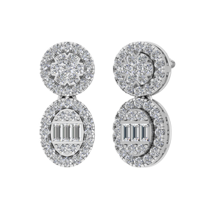 Trendy 925 Sterling <b>Silver</b> <b>Drop</b> <b>Earrings</b> VVS D Moissanite Baguette Cluster for Engagement Wedding Party Gift OEM ODM Diamond - Product Image 2