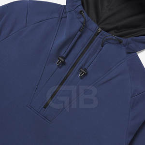 High Quality 100% Cotton Half-Zipper <b>Hoodie</b> for <b>Men</b> Custom Design With <b>Lightweight</b> Top for Autumn Season - Product Image 6