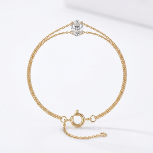 กำไลข้อมือทองคำขาว 18K ทรงวงรี ประดับเพชรเลี้ยงในห้องปฏิบัติการ รับรองโดย IGI สไตล์คลาสสิก เหมาะสำหรับใส่ทุกวัน ของขวัญแต่งงานสำหรับเธอ - Product Image 1