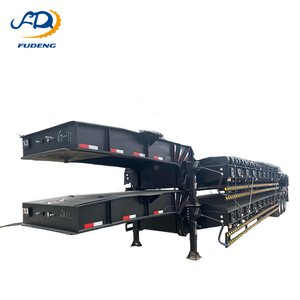 <span class=keywords><strong>Semi</strong></span>-remorque surbaissée Fudeng noire à 3 essieux, <span class=keywords><strong>13</strong></span> m, 80 tonnes, en acier haute résistance, pour le transport de machines lourdes - Product Image 1