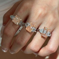 Bagues de fiançailles vintage en or 18 carats plaqué or 14 carats avec diamant de laboratoire taille émeraude certifié IGI, vente en gros OEM ODM pour mariages et fêtes