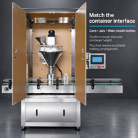 Machine de remplissage de poudre à tête réglable avec trémie à ouverture rapide pour bouteilles, bidons, sacs et pochettes – Dosage semi-automatique