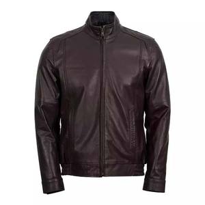 Chaquetas de cuero informales con diseño de logotipo personalizado para hombre, chaqueta de cuero con cremallera y precio económico al por mayor para hombre - Product Image 1