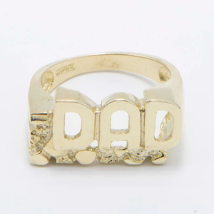Nugget <b>DAD</b> Ring Real 10K Gold Plated Solid Unisex Fine Quality Fashion <b>Jewelry</b> for Engagement Without Diamond Accessories - Product Image 2