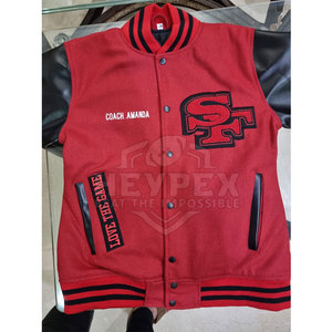 Chaqueta Varsity con Capucha y Diseño Personalizado para Hombre, Servicio OEM, Cuello Alto, Resistente al Viento y Transpirable, para Escuela Secundaria - Product Image 4
