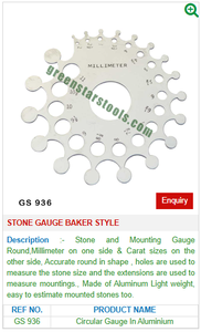 Herramientas de joyería de calibre de piedra GS 936 de estilo panadero de aluminio para trabajos de joyería - Product Image 2