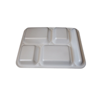 Barquette alimentaire jetable en mousse PLA à 5 compartiments Hevdem pour restaurants, traiteurs et sushis