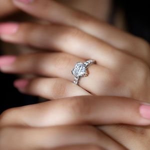 Heart Shape Moissanite <b>Solitaire</b> Engagement <b>Ring</b>, Moissanite 8 MM Heart Shape <b>Ring</b> for Women, 925 Sterling <b>Silver</b> - Product Image 2