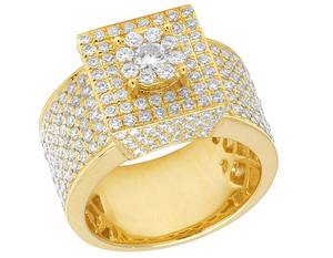 S925 Sterling <b>Silver</b> Moissanite Iced Out Hip Hop Style Engagement Diamond <b>Ring</b> <b>For</b> <b>Men</b> - Product Image 3